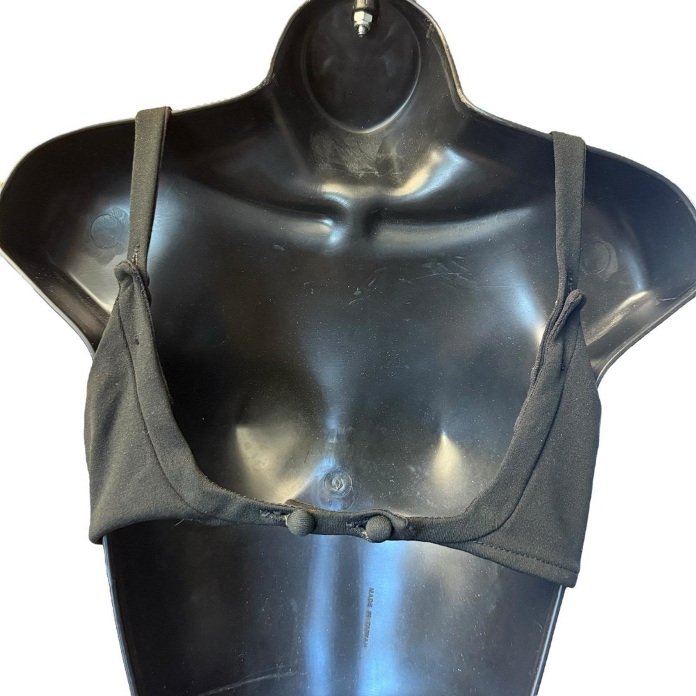 Vintage 60s‎ Elisabeth Stewart Bikini Top 34D Swimsuit Top Black Nylon Pin Up - Picture 7 of 12